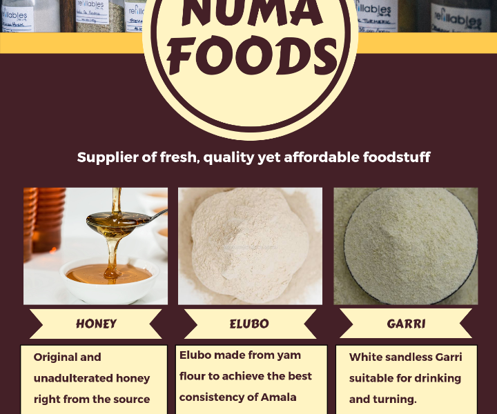 NUMAFOODS YOUR BEST PLUG FOR QUALITY FOODSTUFFS